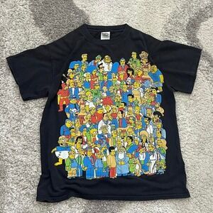 2007 Black Simpsons full cast graphic tee delta pro weight size large